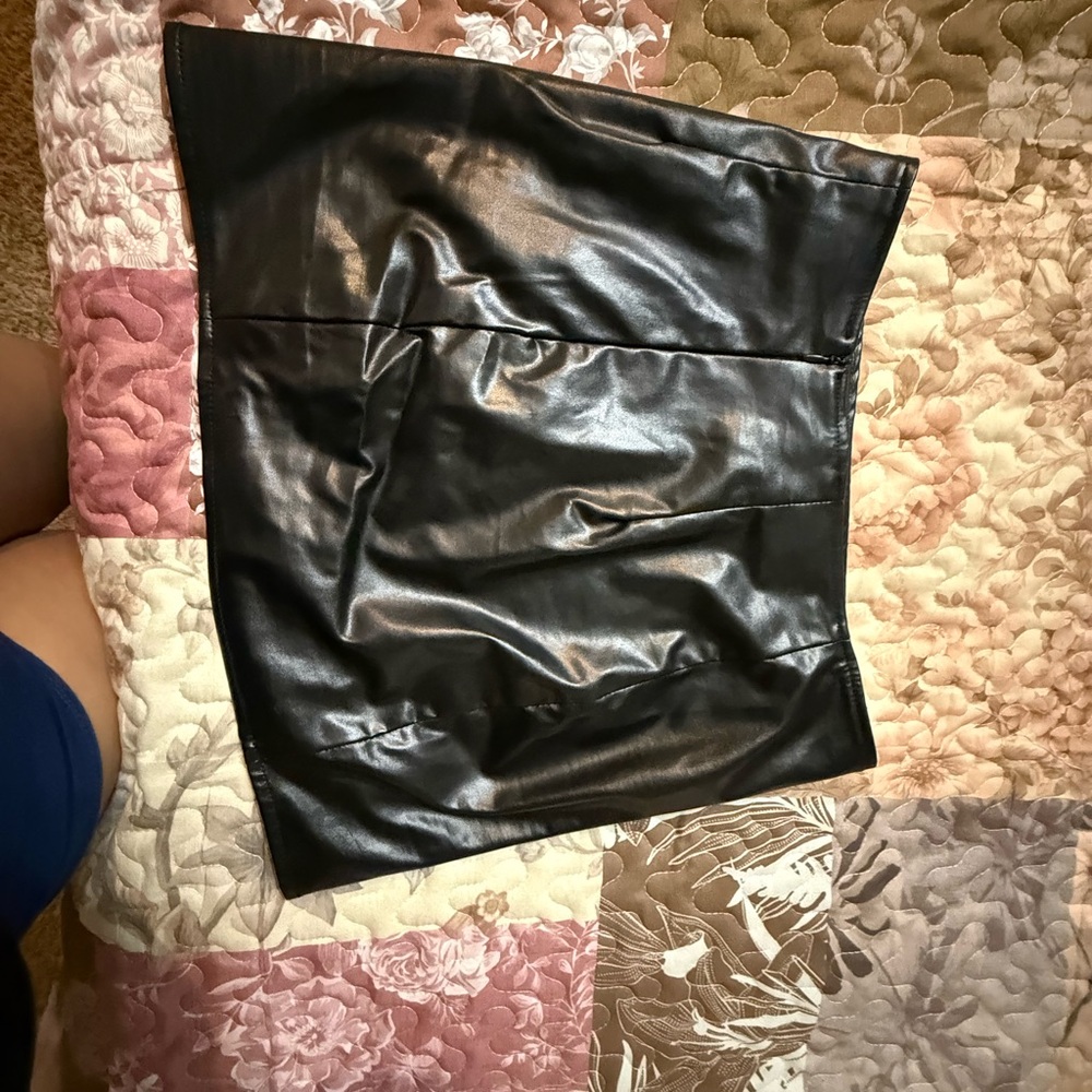 Fashion Nova Black Faux Leather Mini Shorts